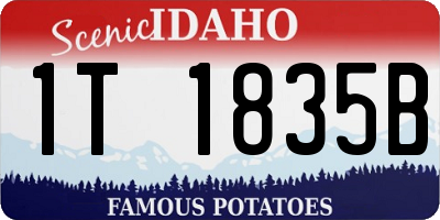 ID license plate 1T1835B