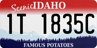 ID license plate 1T1835C