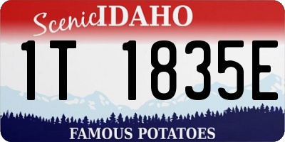 ID license plate 1T1835E
