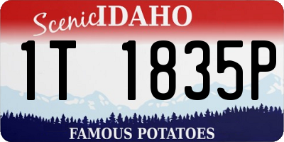 ID license plate 1T1835P