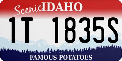 ID license plate 1T1835S
