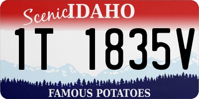 ID license plate 1T1835V