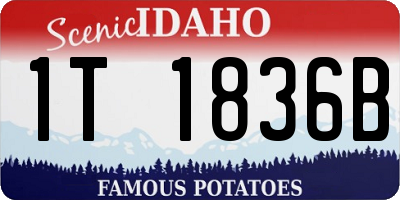 ID license plate 1T1836B
