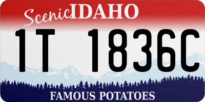 ID license plate 1T1836C