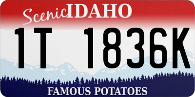ID license plate 1T1836K
