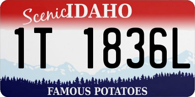 ID license plate 1T1836L