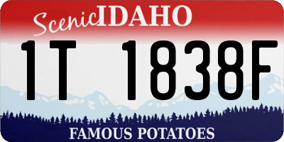 ID license plate 1T1838F