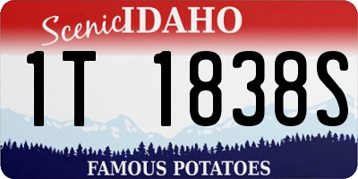 ID license plate 1T1838S