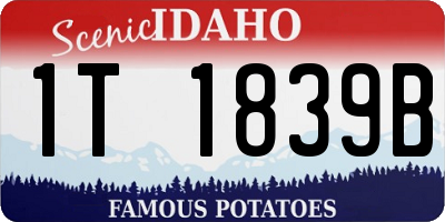 ID license plate 1T1839B