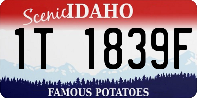 ID license plate 1T1839F