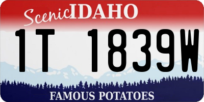 ID license plate 1T1839W