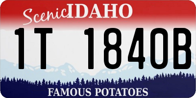 ID license plate 1T1840B