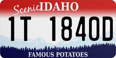 ID license plate 1T1840D