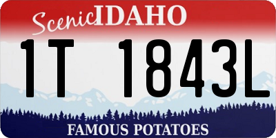 ID license plate 1T1843L
