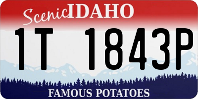 ID license plate 1T1843P