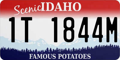 ID license plate 1T1844M