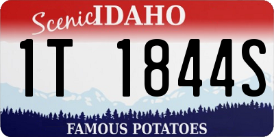 ID license plate 1T1844S