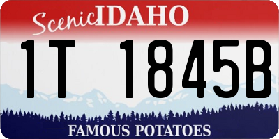 ID license plate 1T1845B
