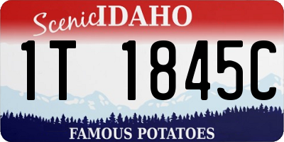 ID license plate 1T1845C