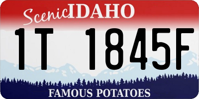 ID license plate 1T1845F