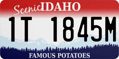 ID license plate 1T1845M