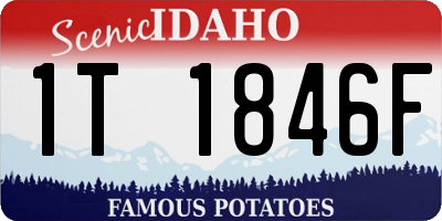 ID license plate 1T1846F