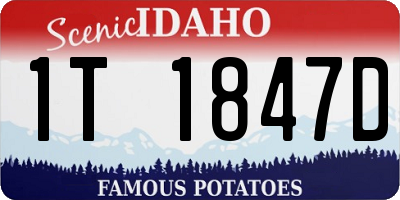 ID license plate 1T1847D