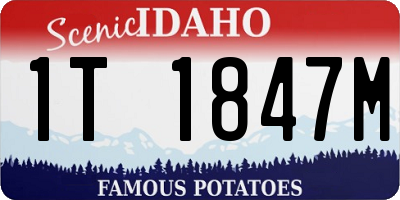 ID license plate 1T1847M