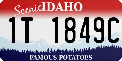 ID license plate 1T1849C