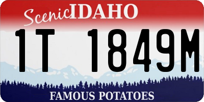 ID license plate 1T1849M