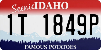 ID license plate 1T1849P