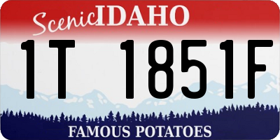 ID license plate 1T1851F