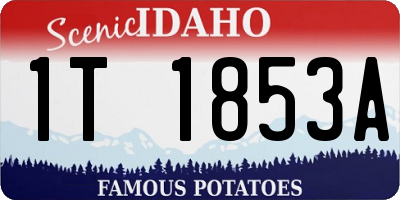 ID license plate 1T1853A