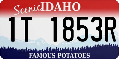 ID license plate 1T1853R