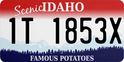 ID license plate 1T1853X