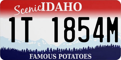ID license plate 1T1854M