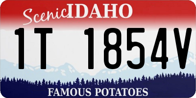 ID license plate 1T1854V