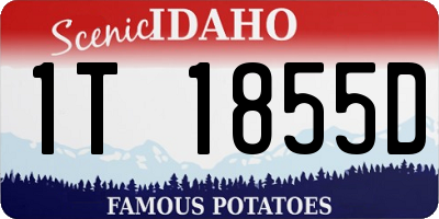 ID license plate 1T1855D