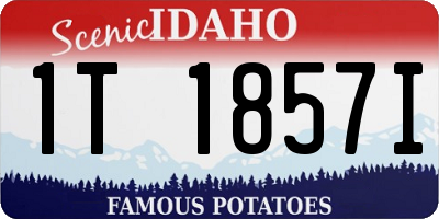 ID license plate 1T1857I