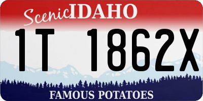 ID license plate 1T1862X