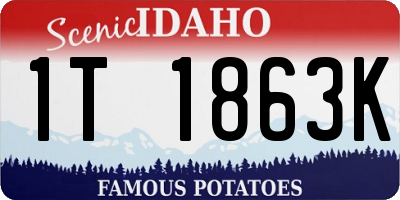 ID license plate 1T1863K