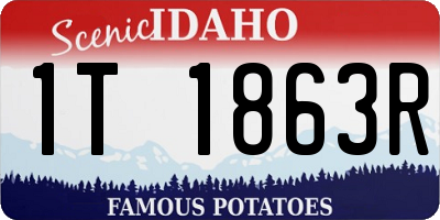 ID license plate 1T1863R