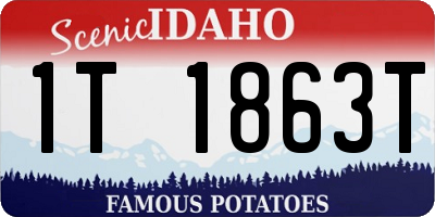 ID license plate 1T1863T