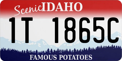 ID license plate 1T1865C
