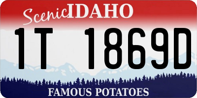 ID license plate 1T1869D
