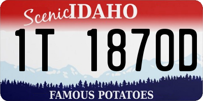 ID license plate 1T1870D