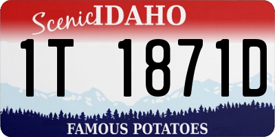 ID license plate 1T1871D