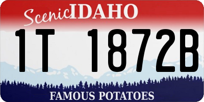 ID license plate 1T1872B