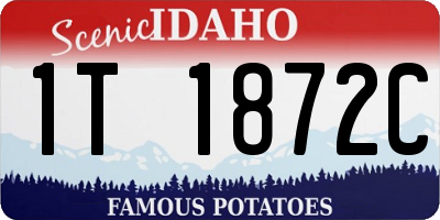 ID license plate 1T1872C