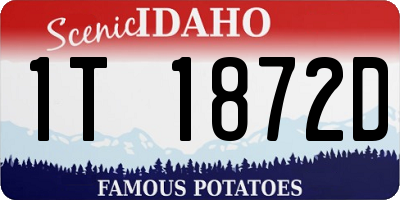 ID license plate 1T1872D